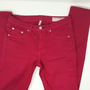 Rag & Bone Skinny Legging Jeans in Fuchsia Pink
